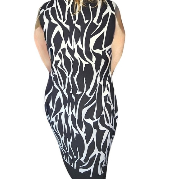 Ronnie Nicole dress black with white sleeveless size 16 - Picture 3 of 13